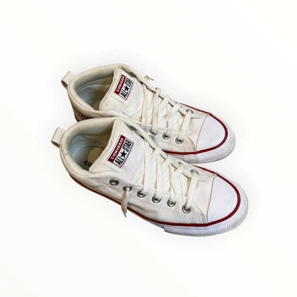 Converse Chuck Taylor All Star Madison White Mid Top Kids Sneakers 663640F